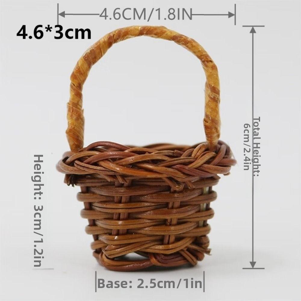 With Handle Imitation Rattan Handhold Household Handwoven Weaving Flower Basket 5 Styles Braid Storage Baskets