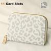 Fashionable Leopard Print Mini Wallet With RFID Blocking, PU Material Purse With Zipper Closure And 11 Card Slots(4.3''x 3.1'')