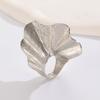 SUMENG New Ginkgo Leaf Ring for Women Men Classic Metal Pleated Personality Leaf Fan-Shaped Finger Ring Punk Fashion Jewelry