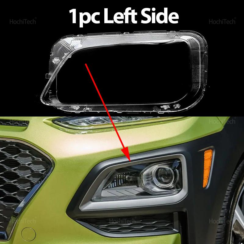For Hyundai KONA Kauai OS 2018   Headlight Cover Car Headlamp Lens Glass Replacement Front Lamp Shade Auto Shell