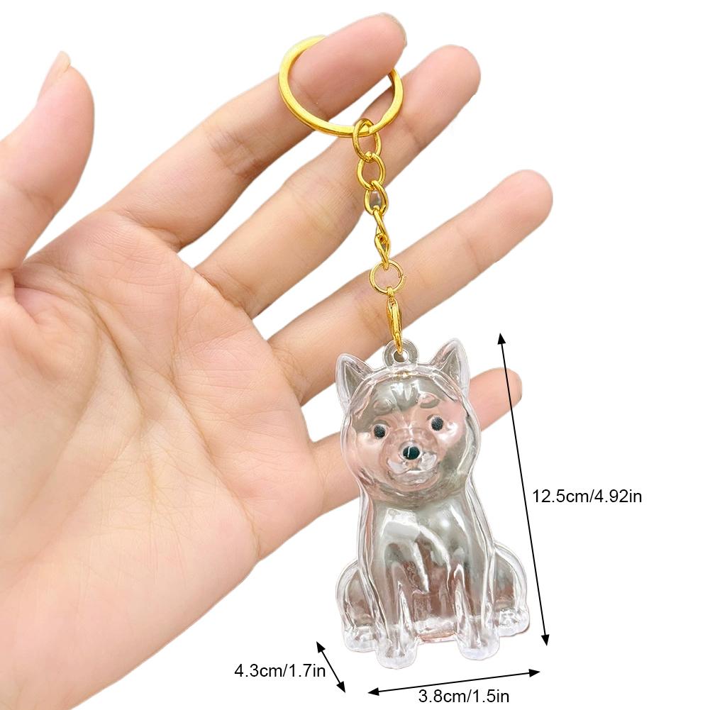 Cartoon Hundeform Hundehaar Aufbewahrungsbox Haarpflege Transparent Tierhaare Schlüsselanhänger Acryl Schlüsselanhänger Welpen Anhänger Schmuck Geschenk