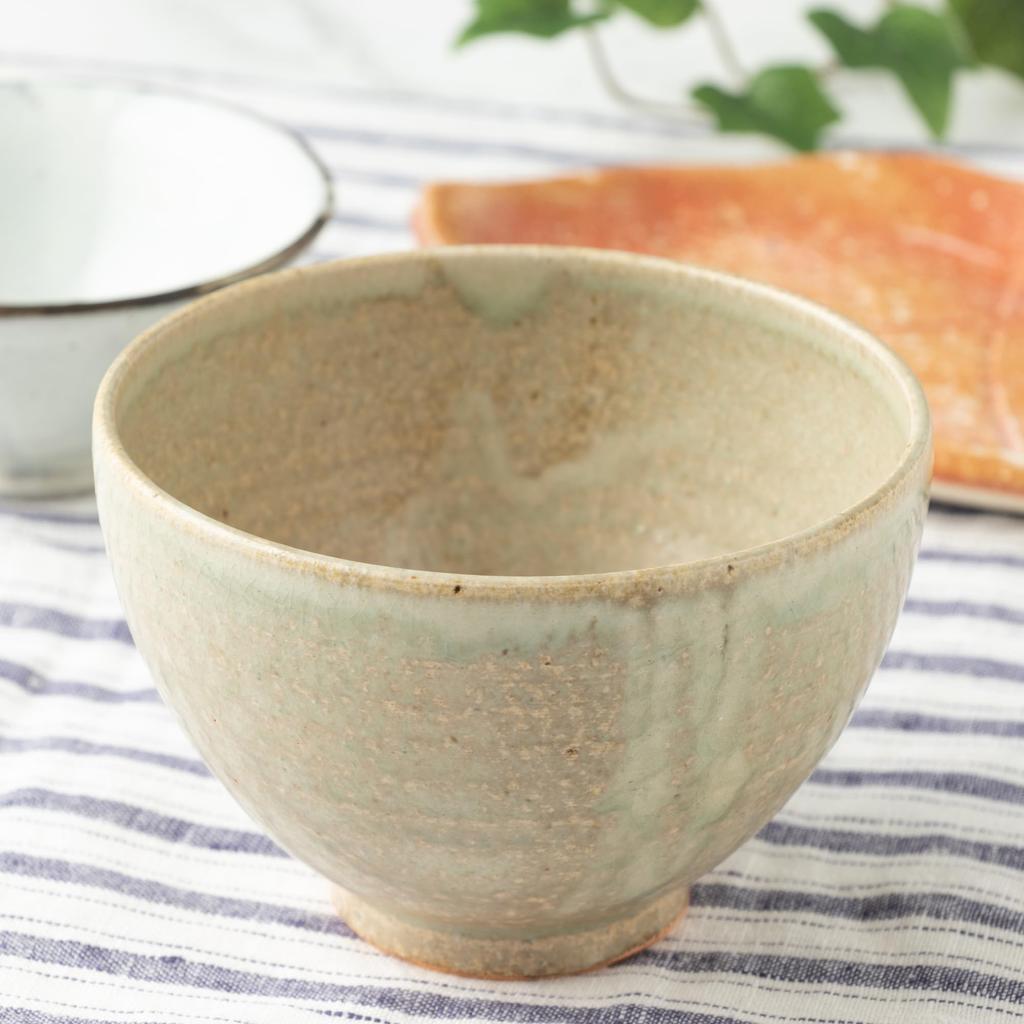 Marui Pottery Shigaraki Ware Hechimon Matcha Tea 12cm White Glass Cream Bowl, Approx. Diameter, Finish, MR-3-4117