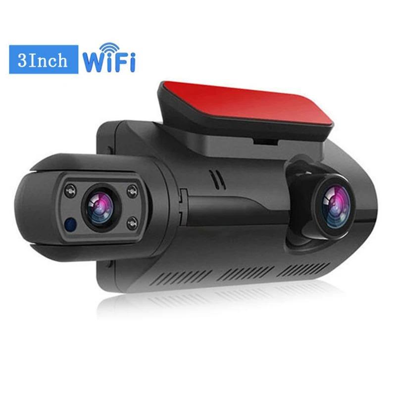 Ультрачистый 2K 1080P WIFI двойной объектив регистратор трафика ультра четкий ночной вид 24H мониторинг парковки регистратор трафика 64G-3 inch WIFI 2K