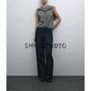 Women's Spring Clothing Gao Zhi Sentong Diligent Wool Blend Knitwear Shawl Collar Sleeveless Vest 5755673
