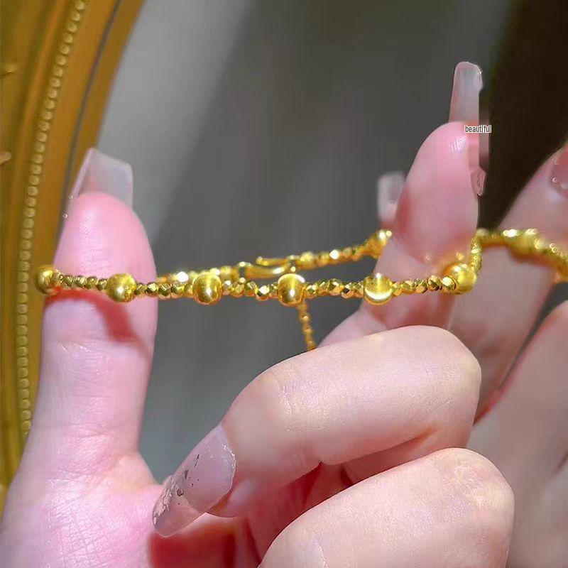 Cat Eye Bead Bracelet, Gold Tone - Xiaohongshu Style Fashion Simulated Gold Jewelry