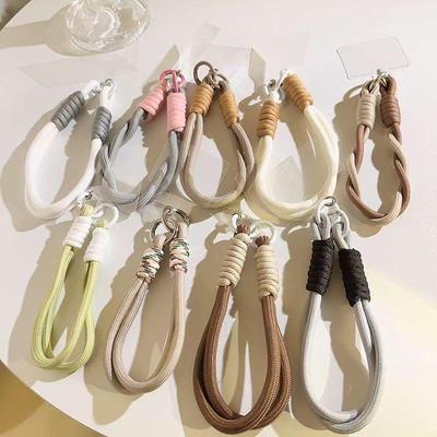 Universal Sturdy Phone Lanyard: Color Block Dopamine Thick Braided Wrist Strap Keychain Pendant for Women