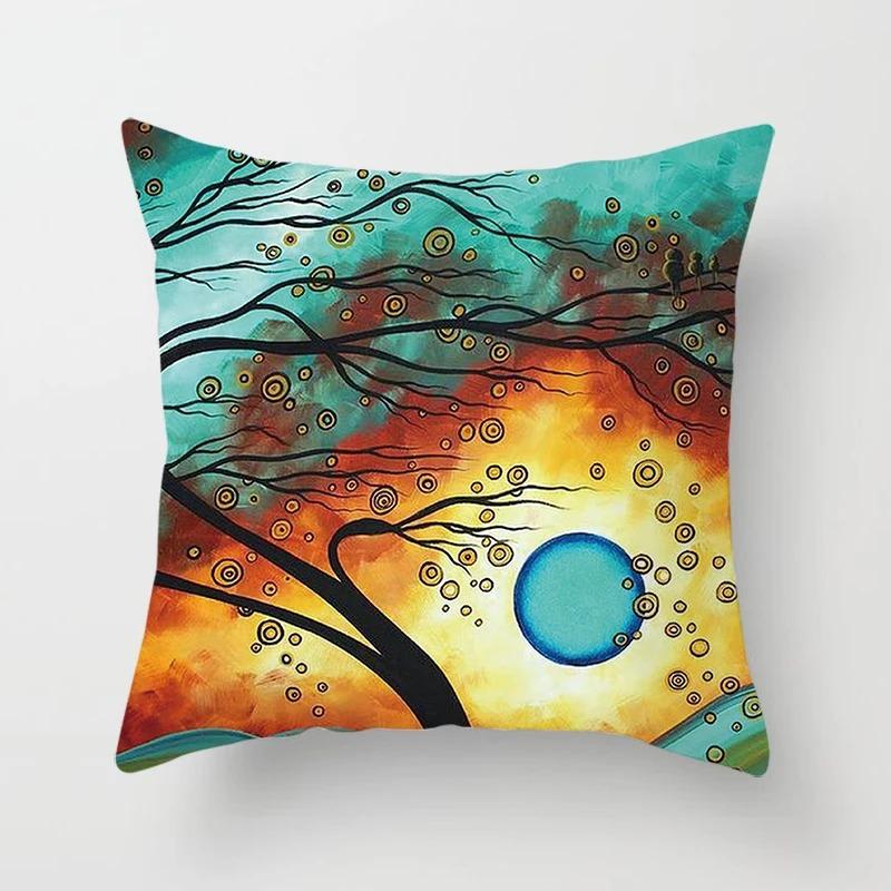 Creative Tree Pattern Pillowcase Interior Decoration Office Living Room Home Pillowcase