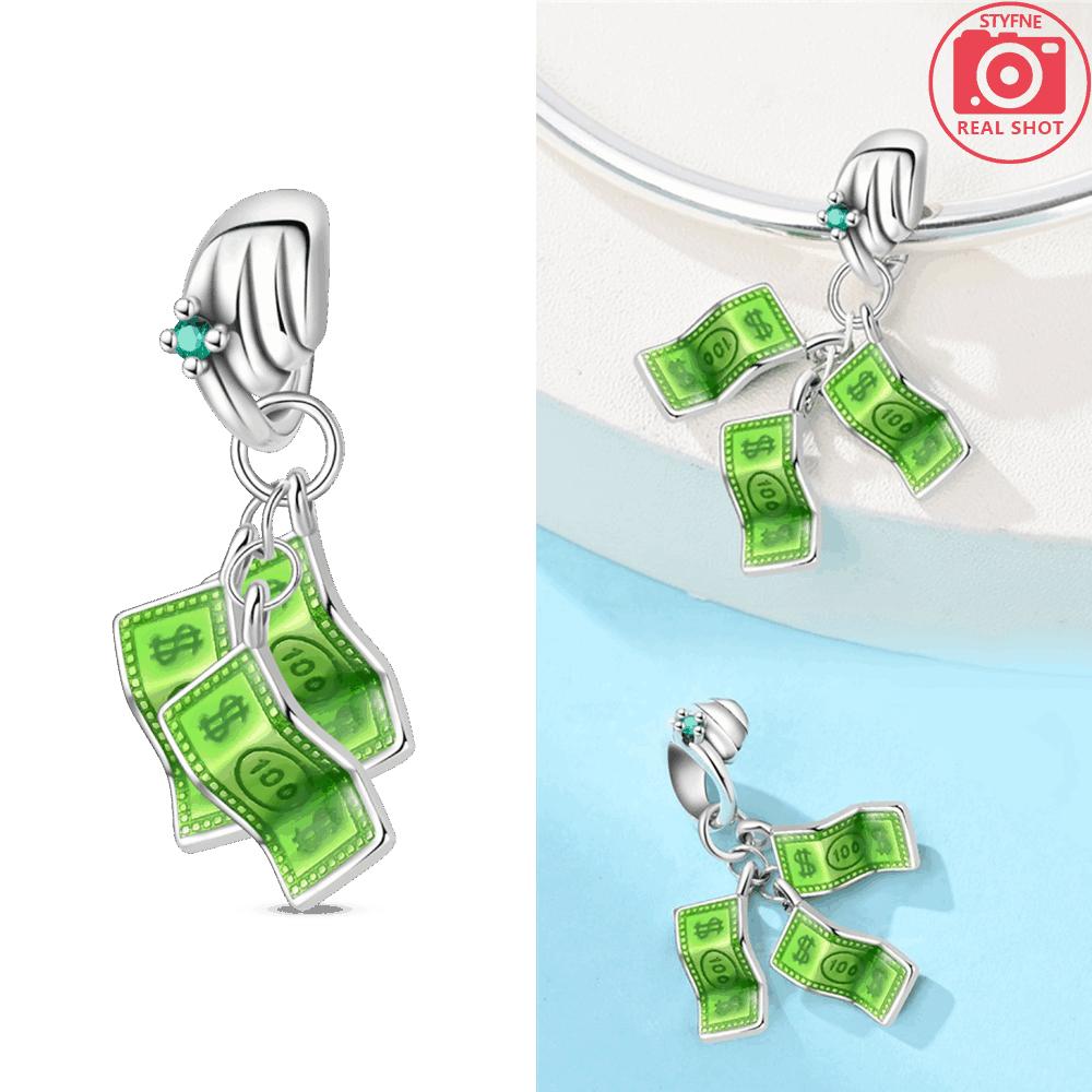 Green Color Four-Leaf Clover Avocado Copper Cactus Green Series Charms Beads Fit 3Mm Original Bracelet Diy Jewelry Gift