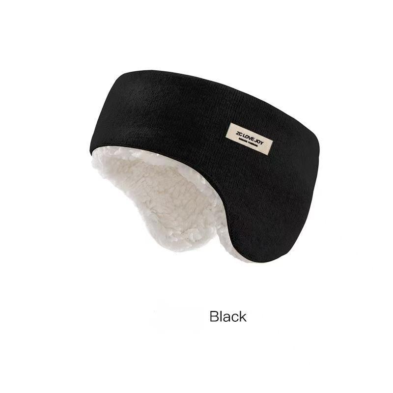 Winter Warm Earmuffs Windproof Thickened Fleece Ear Protection Knitted Cycling Earflaps Anti-cold Thermal Running Headband