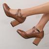 Scarpe Décolleté Donna Mature Punta Tonda Tacco Largo Alto Scarpe Eleganti Taglie Forti 46 50
