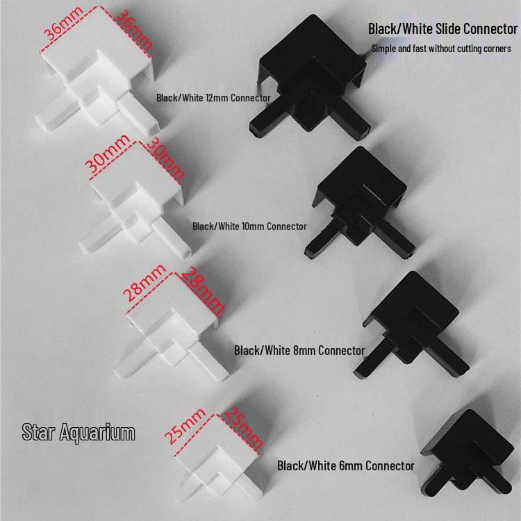 Black Plastic Double-Layer Aquarium Tank with Slide Push-Pull Glass Cover and Edge Strip Connector