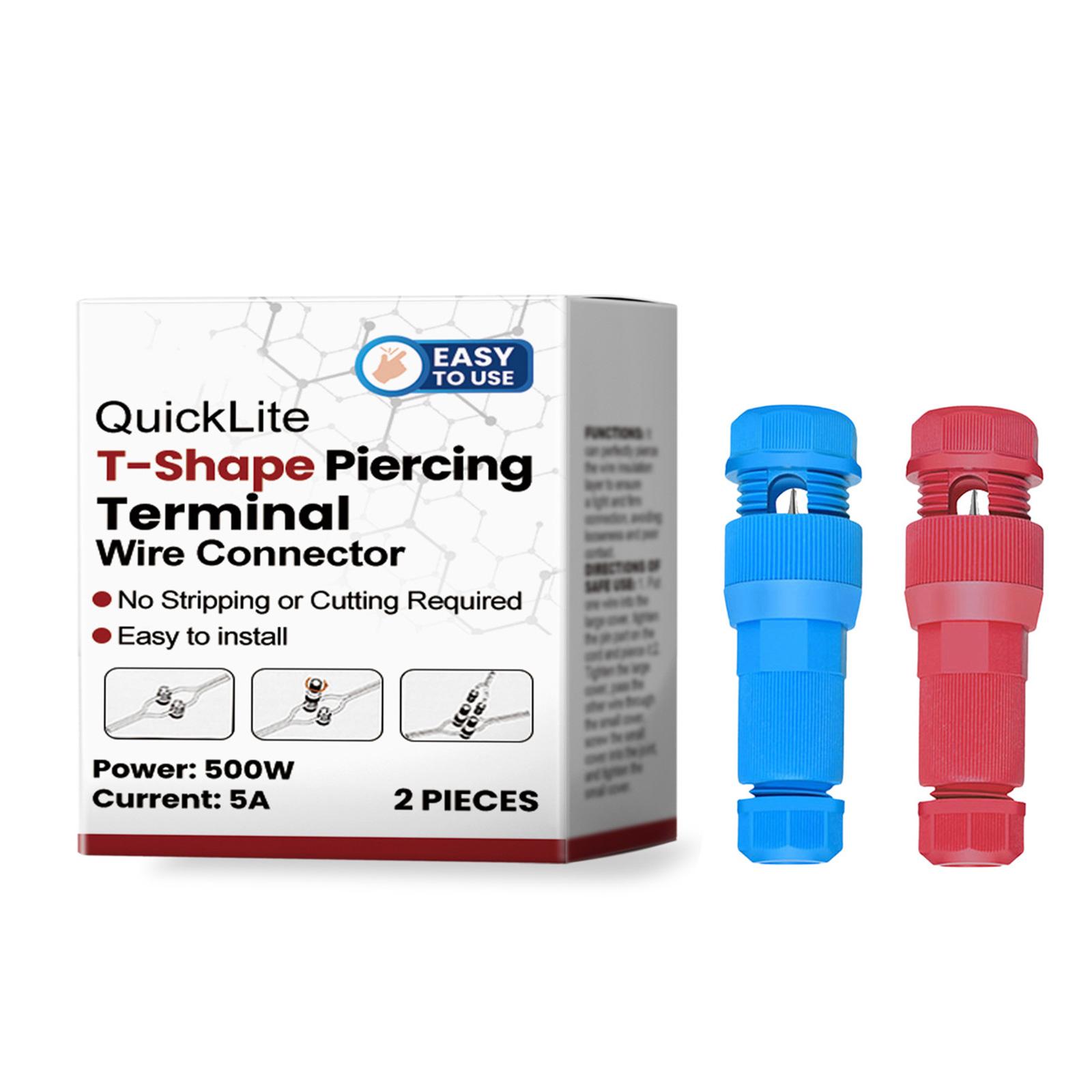 

Упаковка из 2 прокалывающих клеммных соединителей для проводов, простая установка, инструмент для прокалывания, компактные конструкции для домашних и автомобильных проектов