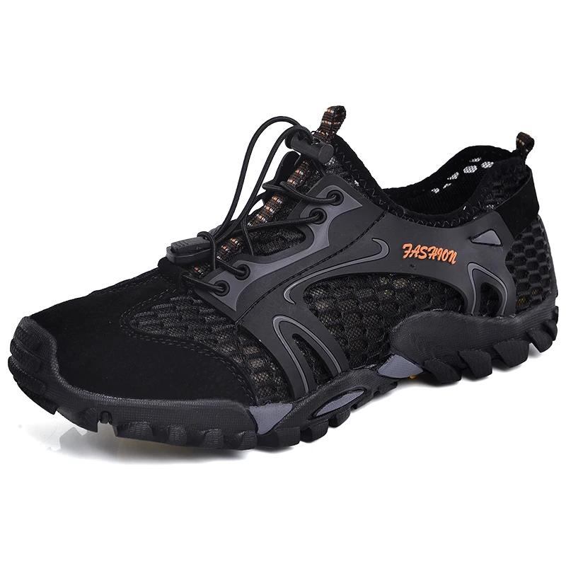 2024 Breathable Waterproof Hiking Shoe Men Suede Mesh Outdoor Sneakers Rock Climbing Shoes Man Sport Quick-dry Shoes