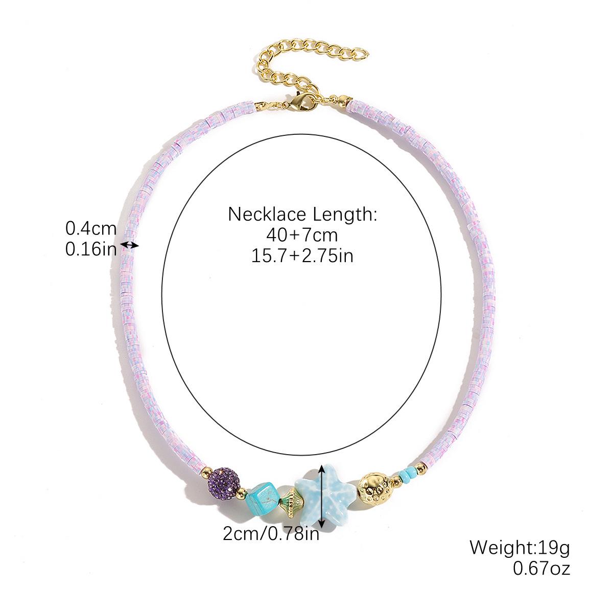 

Европейское и американское ожерелье из многоцветных бусин в океанском стиле - Милая и модная ключичная цепочка