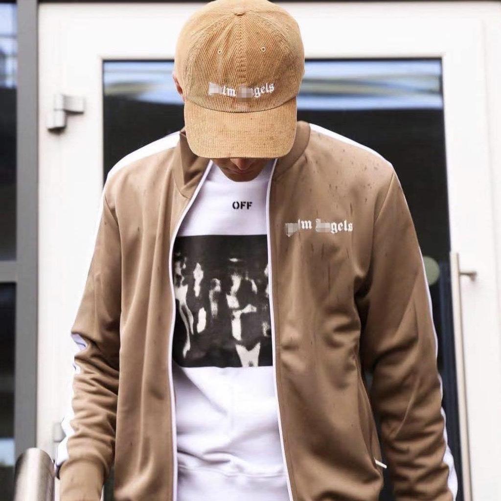 Unisex Palm Angel Schwarz-Weiß Gestreifte Stehkragenjacke - Freizeit-Sportbekleidung