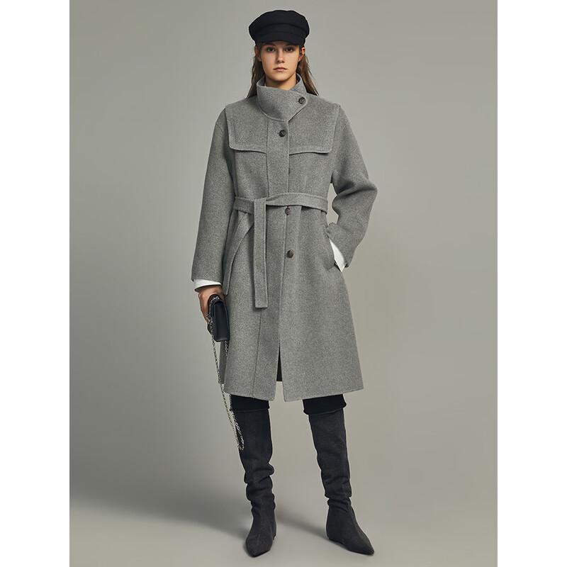 ELLE Women's Merino Wool Double-Faced Winter Coat