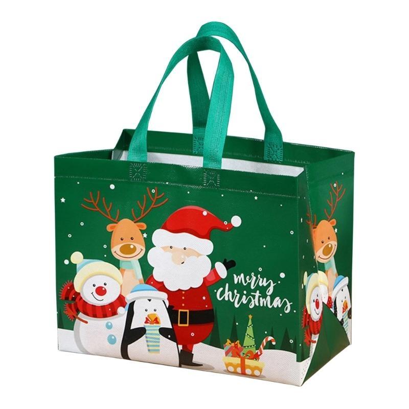 Christmas Gift Bag Christmas Tote Bags with Handle Christmas Treat Bags Multifunctional Non-Woven Christmas Bags Party 14x16cm