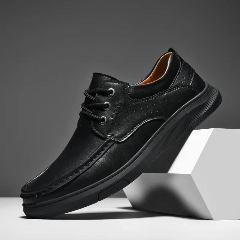Pánské boty z pravé kůže, ležérní boty, business casual boty, pohodlná měkká podrážka, protiskluzové, odolné proti oleji, nazouvací boty pro volný čas a řízení