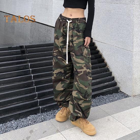 Pantaloni cargo pentru femei, cu talie elastică, cu șnur ajustabil, pantaloni casual, cu buzunare mari, pantaloni de agrement