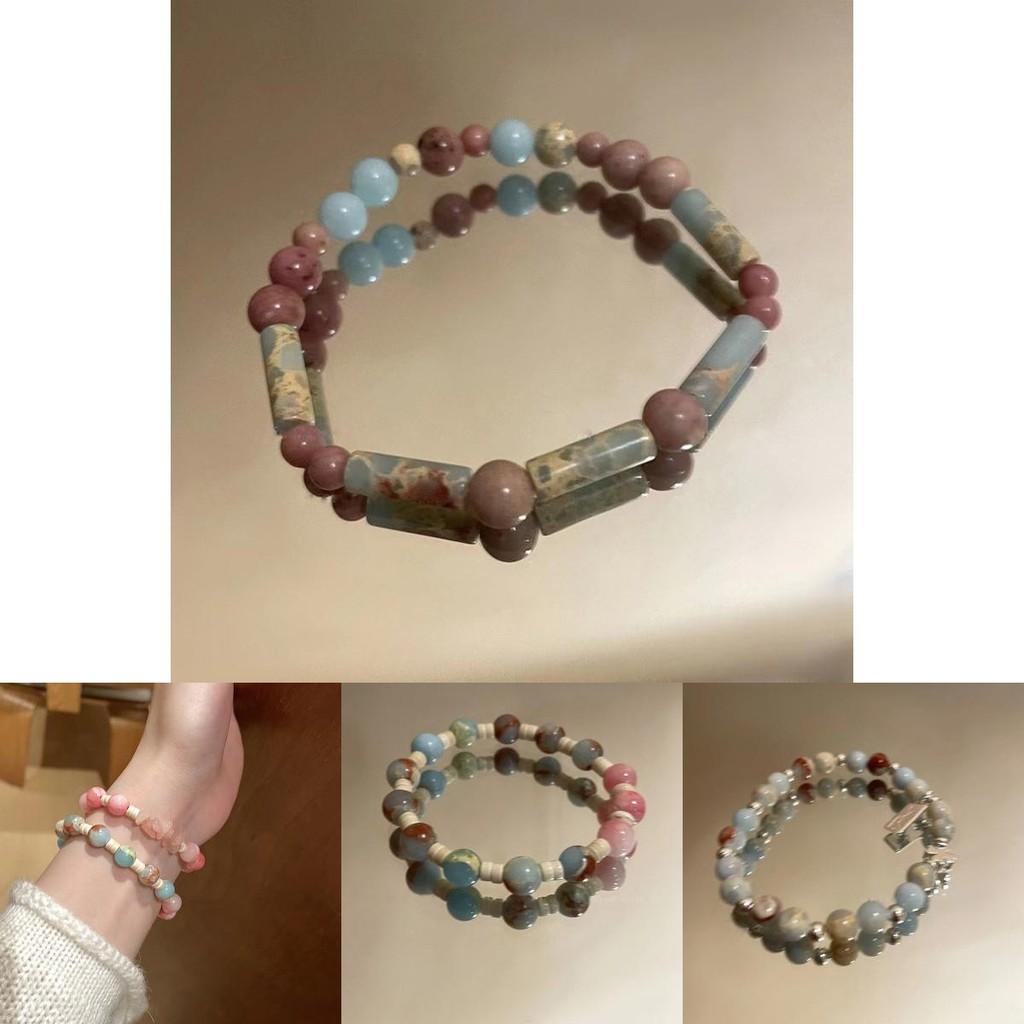 Elegant Handcrafted Ceramic Bracelet For Women With Natural Stone And Beads