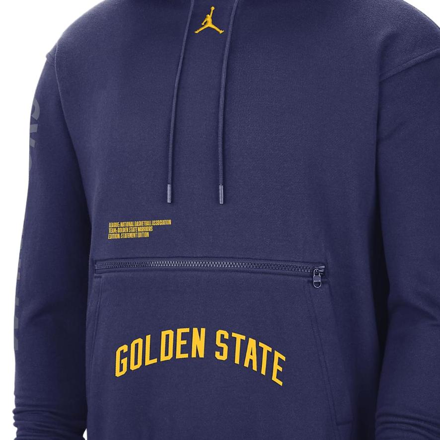 New JORDAN Nba Golden State Warriors Statement Edition Fleece Hoodie DR7001-421