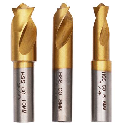 3Pcs 6.5/8/10mm HSS CO Spot Weld Drill Bit Set Titanium Plating Sawtooth Point Countersink Bit Welding Cutting Accessory