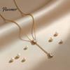 Casual Wear Gold Plated Pendant Y-Shaped Necklace, Necklace for Women, Dainty Lariat Elegant Commuting Drop Minimalist Trendy Clavicle Fashion Jewelry