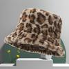 Herbst und Winter Leopardendruck Plüsch vielseitiger Fischerhut Mädchen