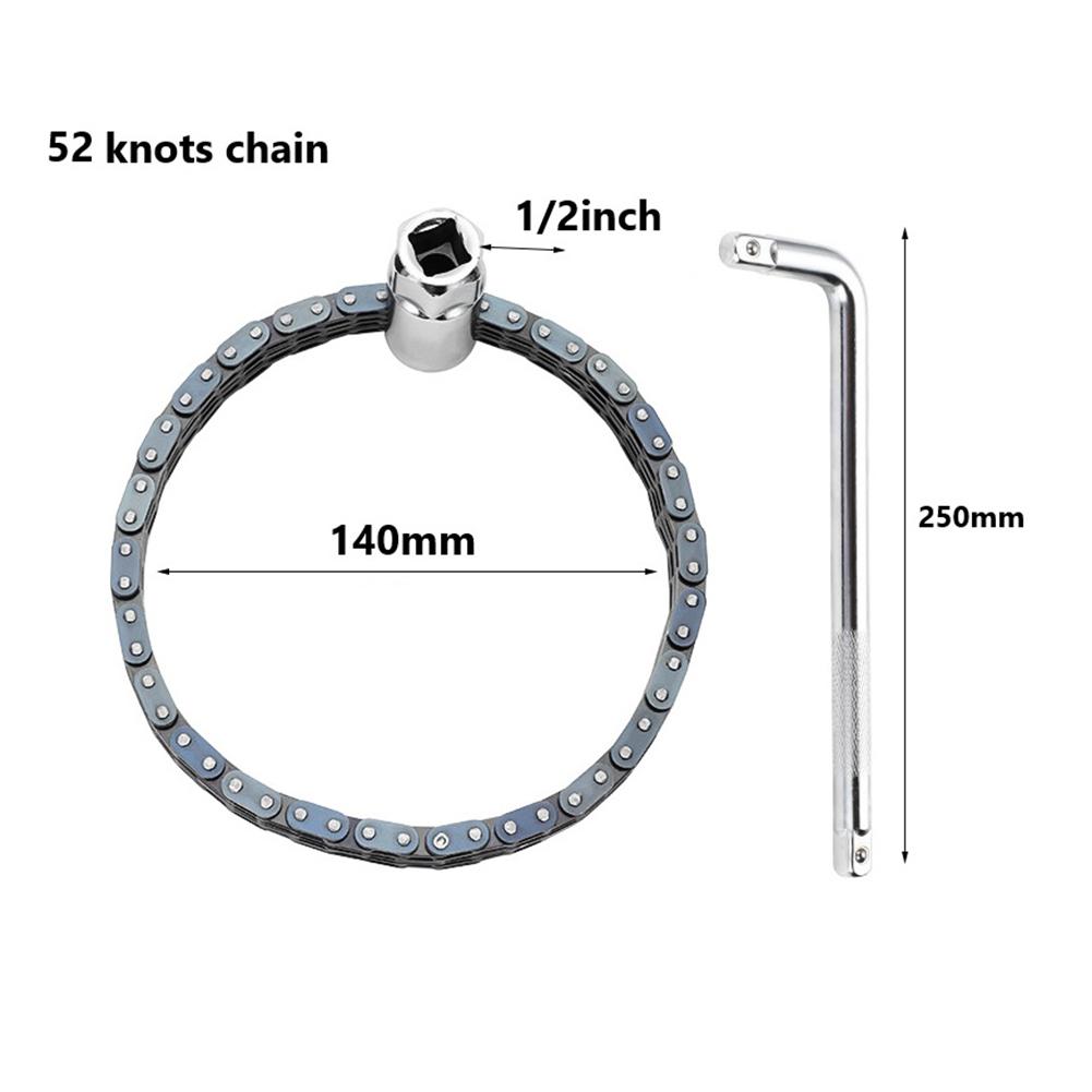 Chain Type Wrench Engine Oil Filter Wrench Versatile Vehicle Maintenance Tool Multi-tool 1 2inch Socket Driver Adapter