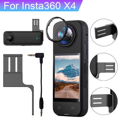 External Microphone Holder Aluminum Alloy Mic Bracket Adapter Action Camera Extension Mount for Insat360 X4 Camera Extension