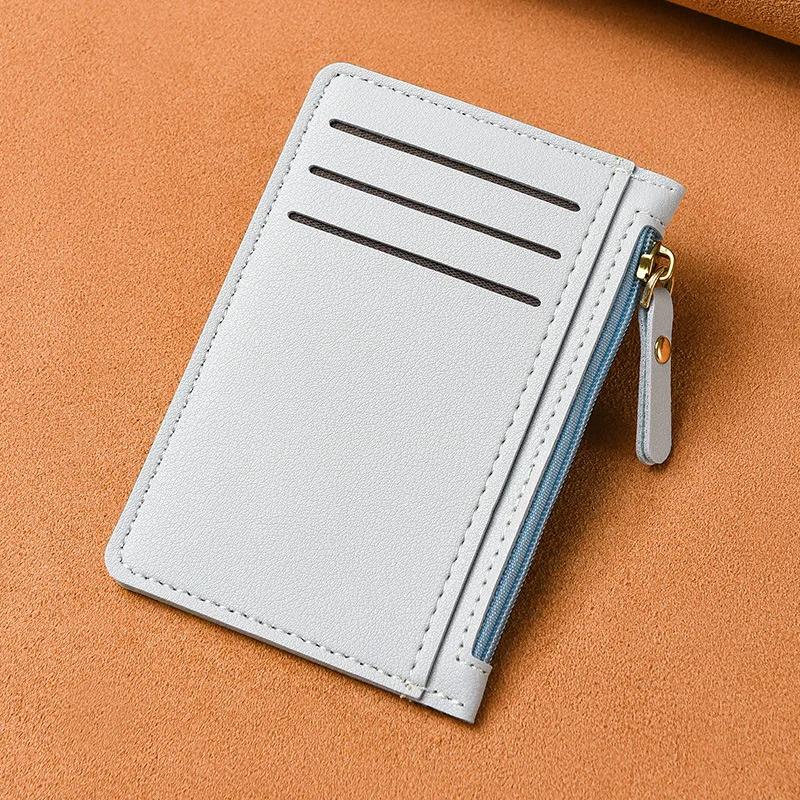 Ultra Thin Multi Slot Card Bag Women Zipper Coin Purse Coin Pouch Large Capacity ID Card Holder Credit Card Holder Badge Holder
