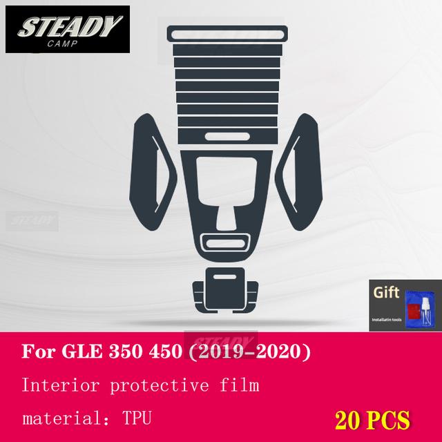 For Mercedes Benz W167 GLE W292 - Car Interior Center Console Transparent TPU Protective Film Anti-scratch Accessorie