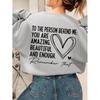In-Stock Women's Plus Velvet 'You Are Amazingly Beautiful and Enough' Sweatshirt Pullover