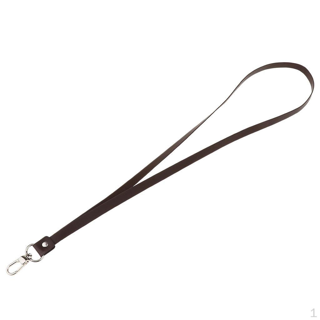Retro PU Kožený Krční Popruh Šňůrka Kovový Klip Karty Odznaky