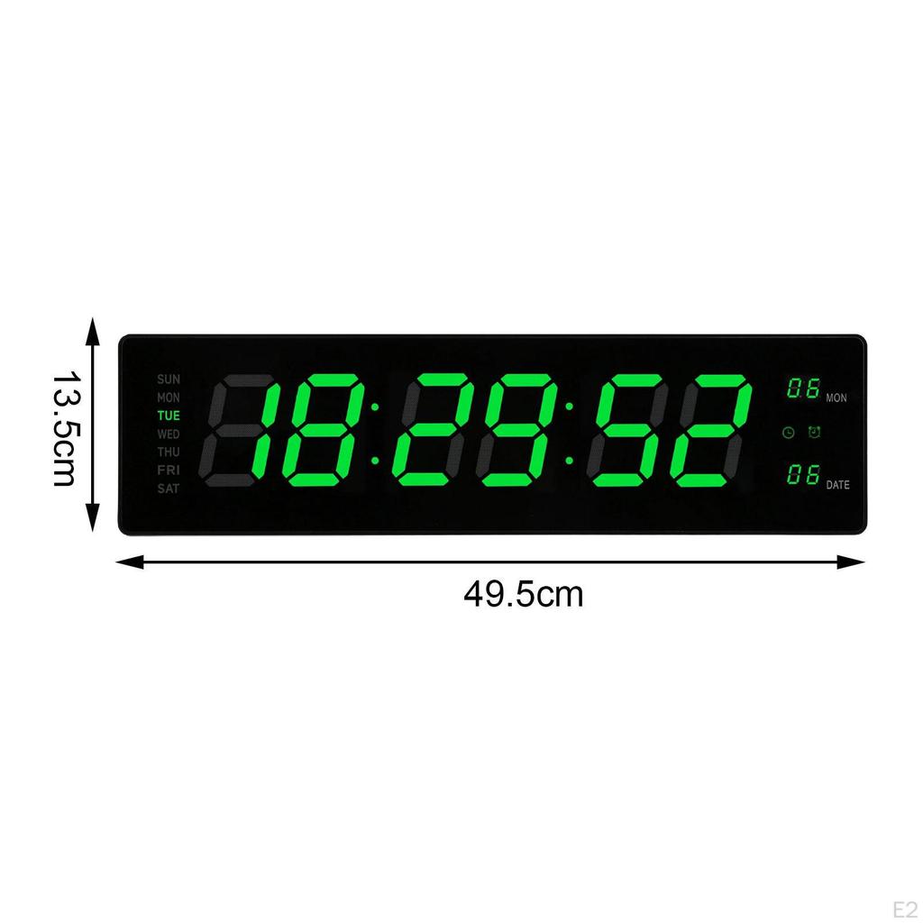 Desk Digital Clock with Date LED Desktop Alarm for Hall Beside Bedroom Green