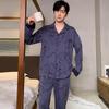 Men's Cotton Pajama Set - Long Sleeve & Pants, Spring To Winter, Casual Outdoor Wear, Plus Size Available