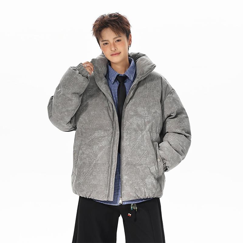 OO Thickened Corduroy Cotton-padded Clothes Men s and Women s Winter Clothes Loose Cotton-padded Jackets Bread Clothes Stand-up Collar Jackets M