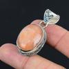 Halloween Sale Sacral Chakra Natural Sunstone Sterling Silver Pendant Jewelry