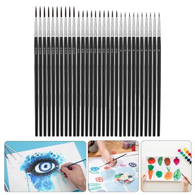 30 Pcs/Set Tiny Detail Paint Brush with 3 Size #0 #00 #000 Nylon Hair Paint Brushes Fine Paint Brush for Art Painting