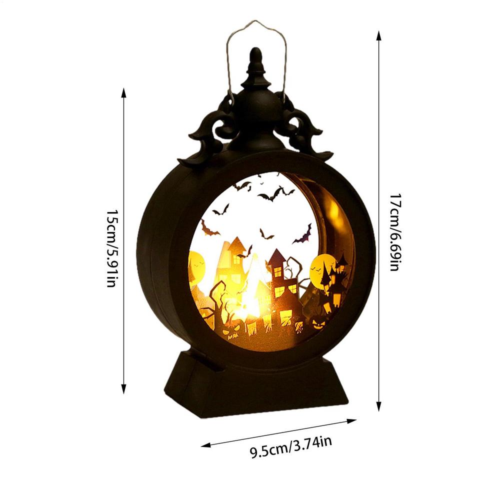 LED Halloween Kürbis Laterne 2025 Vintage Halloween Gothic Hexe Nachtlicht Tisch Burg Laternen für Spukhaus