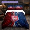 England Football Pattern 3 Pieces Bedding Set Soft Microfiber Duvet Cover with Pillow Cases for Bedroom