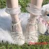 Girls Polka Dot Ruffle Tulle Butterfly Bow Knee Socks With Frictionresistant Fabric For Teens