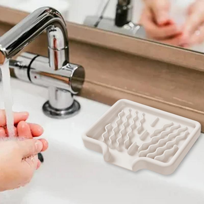 Küchenseifenablage Silikon Schwammhalter Spülbecken Organizer Silikon Seifenhalter für Badezimmer Küchentheke/Seifenspender