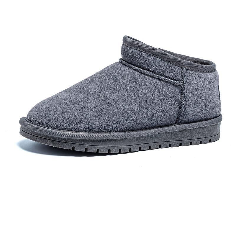 Snow boots men's winter warm velvet thickened leather non-slip waterproof short boots cotton shoes bread shoes