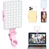 Selfie Light, Phone Light with Front & Back Clip, 60 LED Portable Light with 3 Modes, 5000mAh Rechargeable Video Light for Phone, iPhone, IPad,