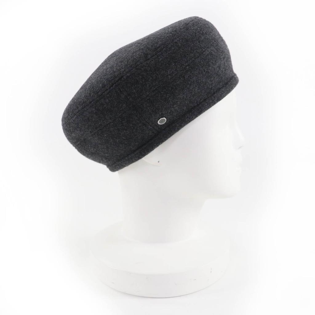 Pristine HERMES beret Saint Honoré Serie Metal gray wool Women 56 Used