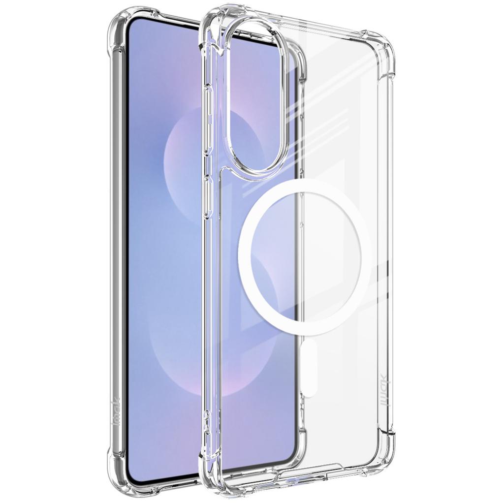 IMAK Für Samsung Galaxy S25 Edge Hülle Kompatibel mit MagSafe Stoßfest PC TPU Transparent Handyhülle