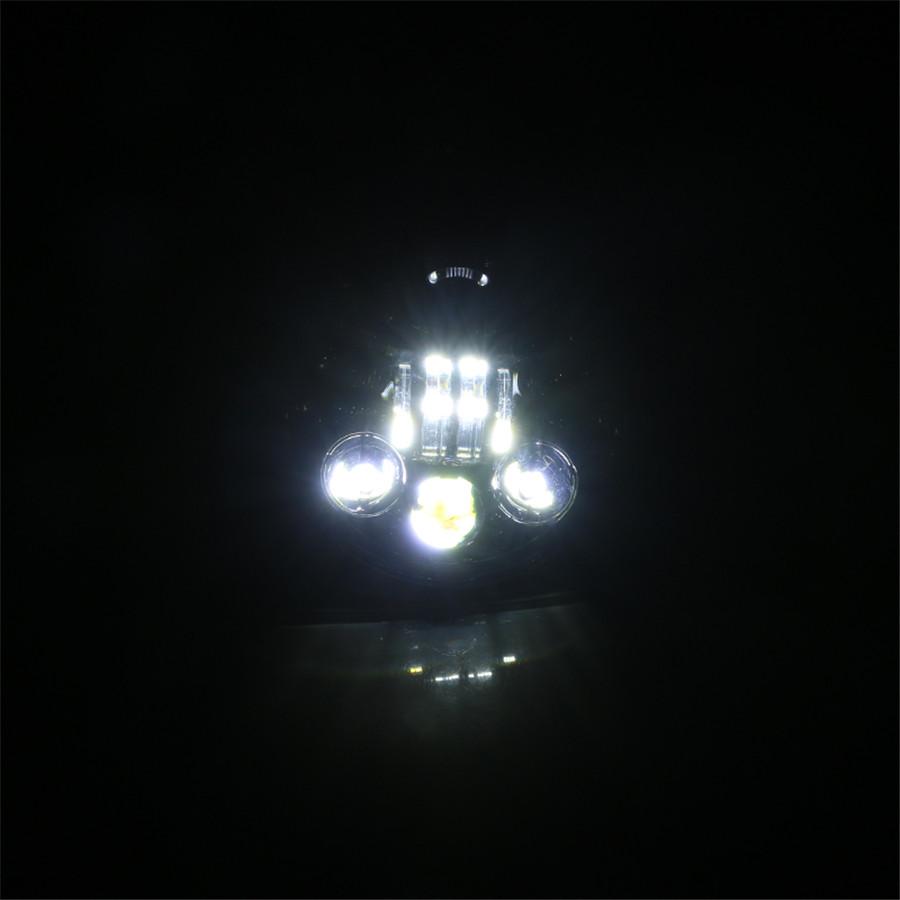 7 Inch LED Black Round Motorcycle Headlight with Hi/Lo Beam Projector Motor 7" Round Headlamp