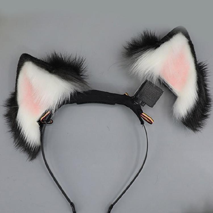 Dynamiczne Kocie Uszy Nakrycie Głowy Cosplay Halloween Party Akumulatorowa Opaska Kostiumowa