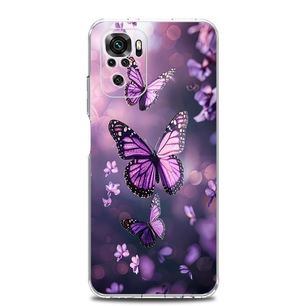 Phone Case For Xiaomi Redmi Note 15 14 13 12 4G 10 11 Pro Plus 5G 14C 13C 12C 10C Clear Soft TPU Cover color Butterfly